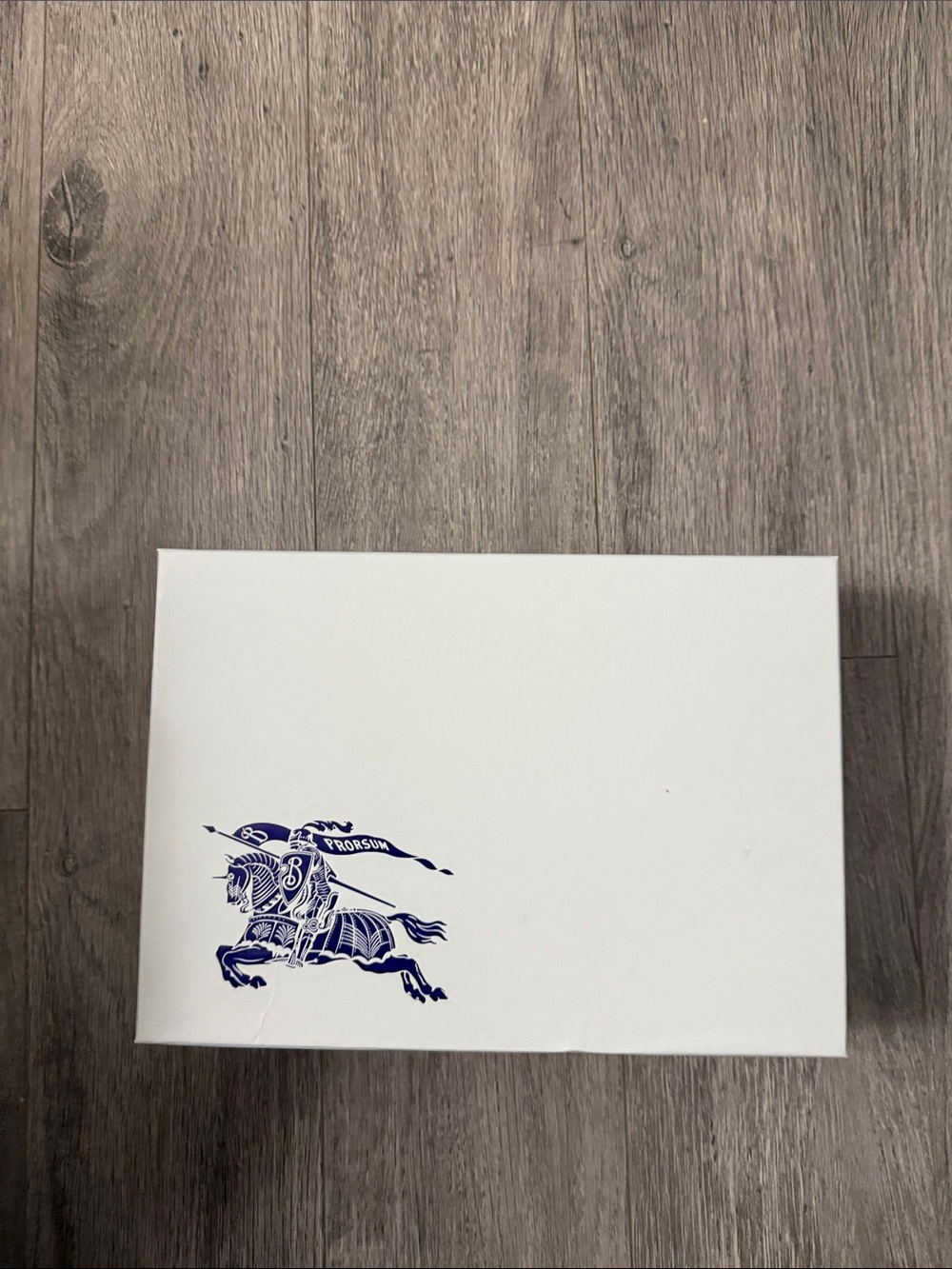 Burberry White Box with Blue Knight Emblem